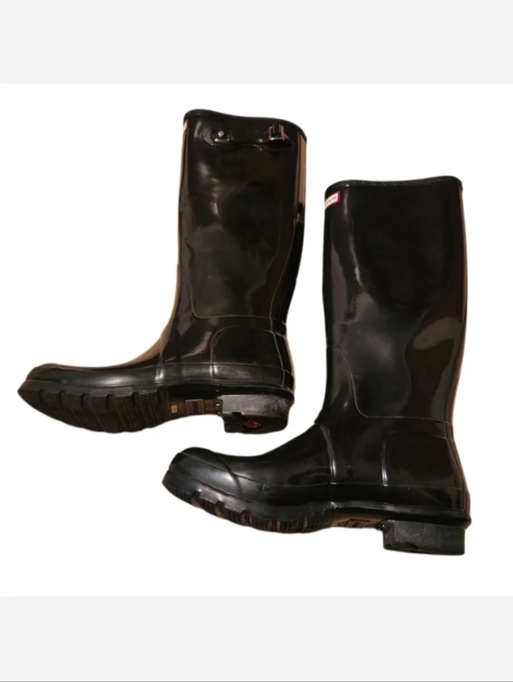 Women’s Size 8 Hunter Black Original Tall Gloss Waterproof Rain Boots